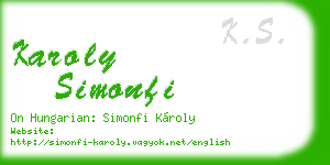 karoly simonfi business card